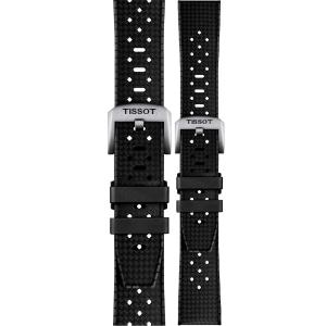 TISSOT Official Seastar GMT 20-18mm Black Rubber Strap with Silver Hardware T603049628 - 48784