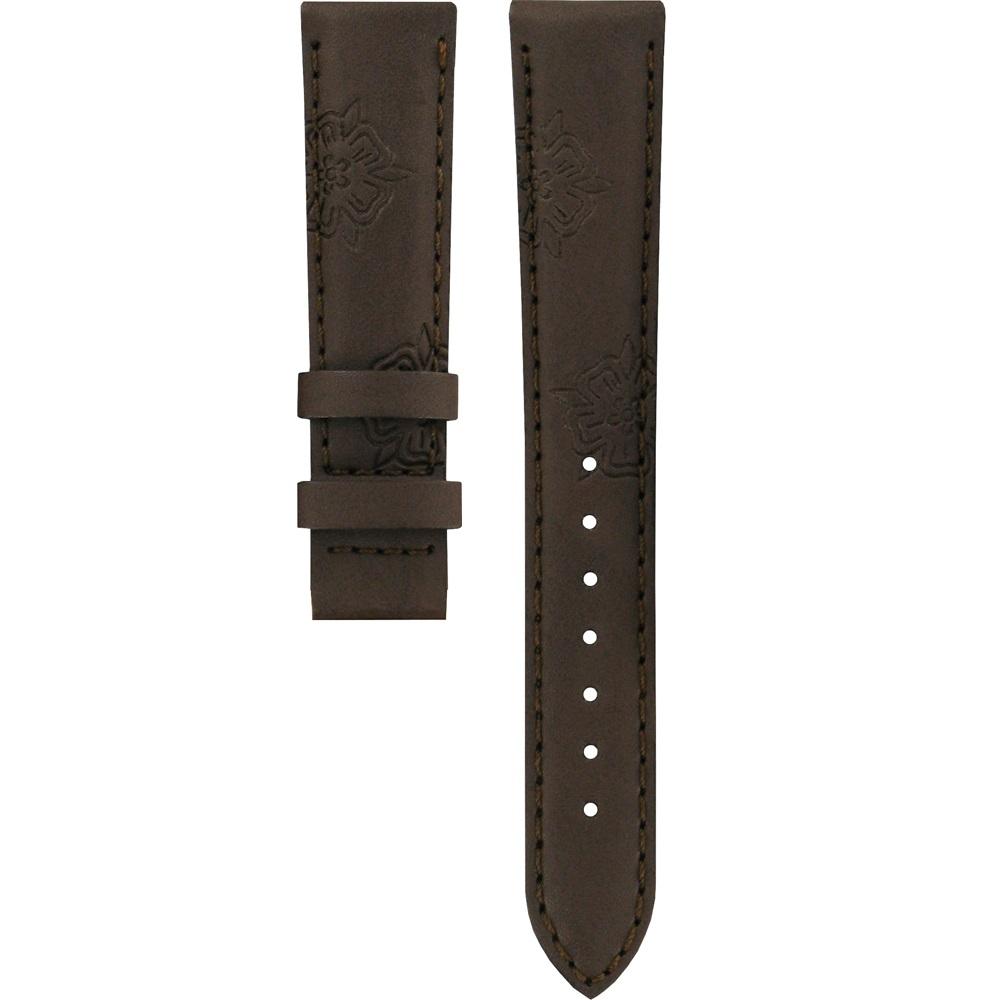 TISSOT Official Lady Heart 16-14mm Brown Patterned Leather Strap Without Buckle T610035975