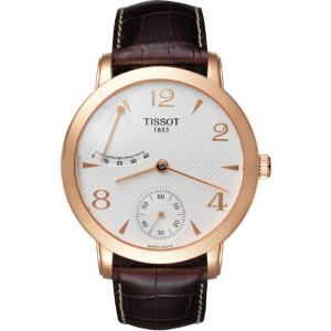 TISSOT Sculpture Power Reserve Three Hands 42.5mm Mechanical Rose Gold K18 Brown Leather Strap T71.8.461.34 - 1259