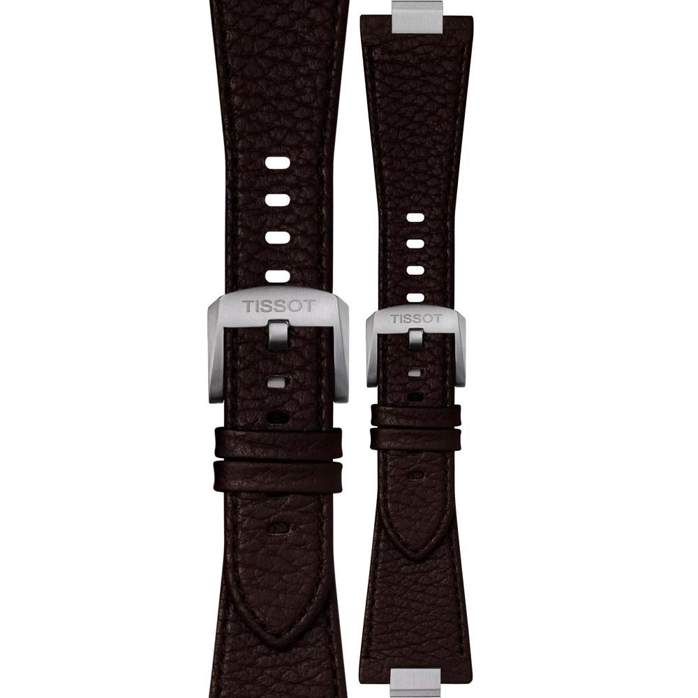 TISSOT Official PRX 40 Brown Leather Strap Silver Hardware T852049164