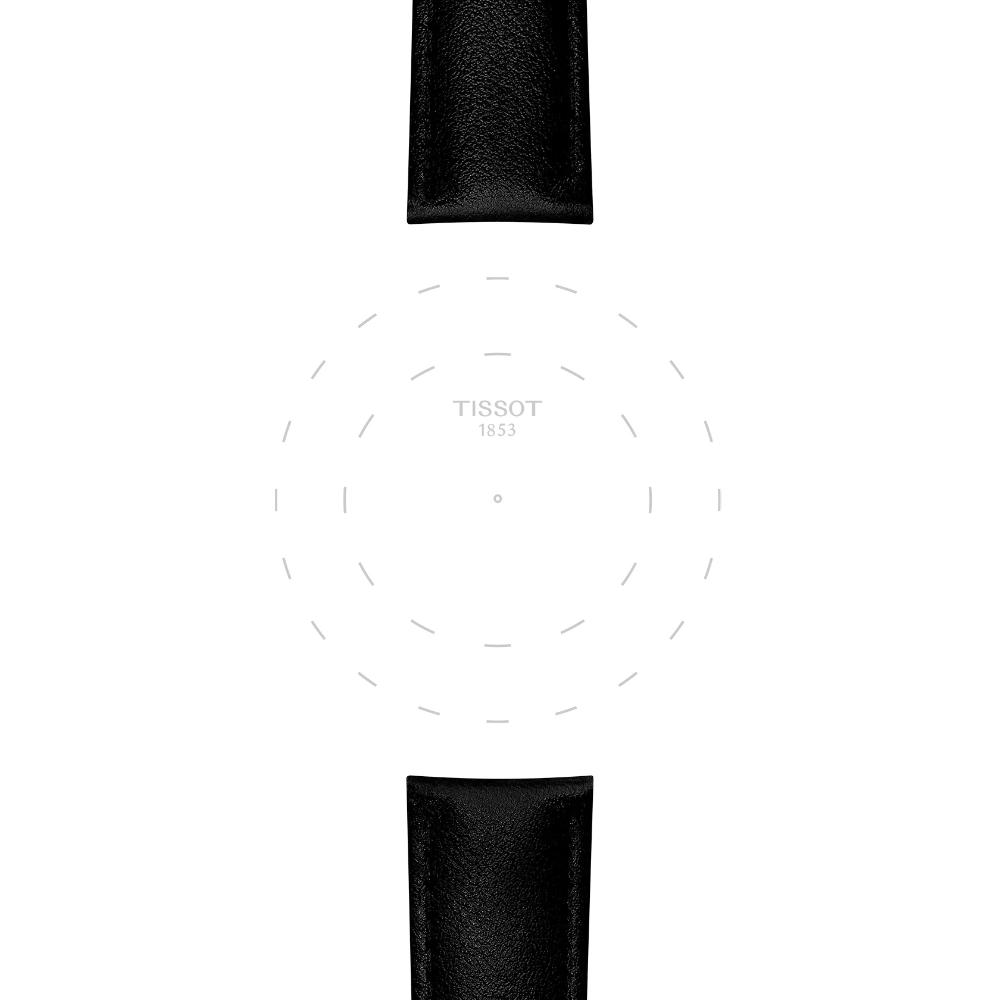 TISSOT Official 20-18mm Black Synthetic Vegan Strap Silver Hardware T852050321
