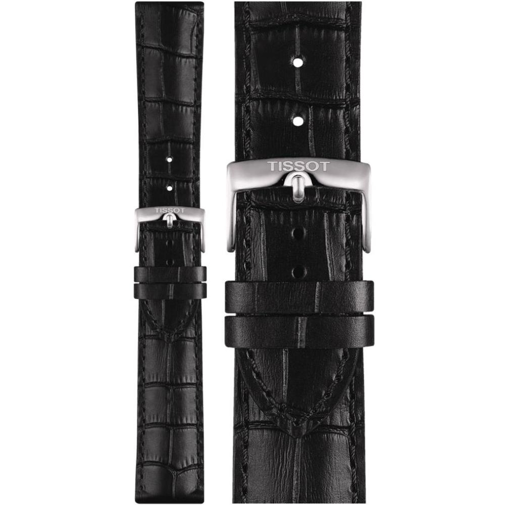 TISSOT Official 22-20mm Black Leather Strap T852041653
