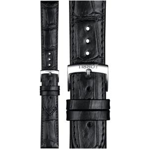 TISSOT Official 20-18mm Black Leather Strap Silver Hardware T852043012 - 11360