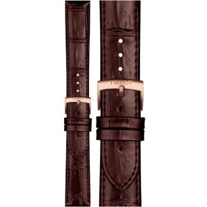 TISSOT Official 20-18mm Brown Leather Strap Rose Gold Hardware T852043014 - 11434