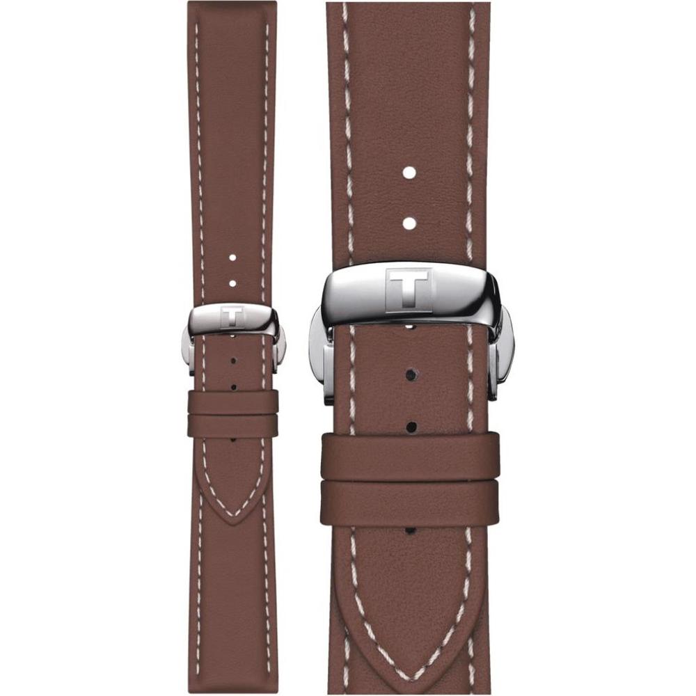 TISSOT Official 21-18mm Brown Leather Strap T852044597