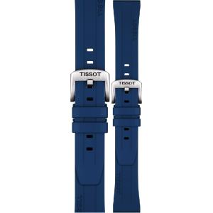 TISSOT Official 20-17mm Blue Rubber Strap With Silver Hardware T852044837 - 51333