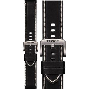 TISSOT Official 22mm Black Leather Strap Silver Hardware T852044982 - 11461