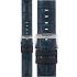 TISSOT Official 22mm Blue Leather & Rubber Parts Strap Silver Hardware T852046765 - 0