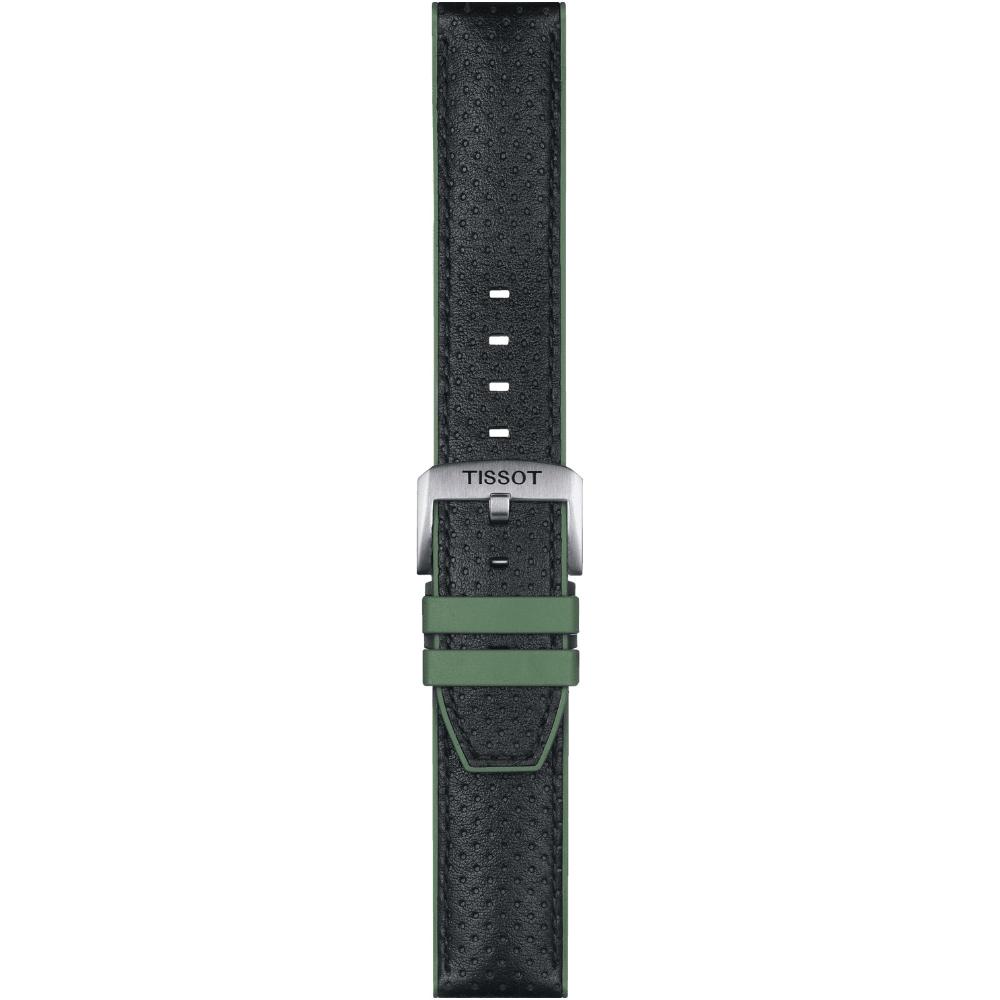 TISSOT Official 22mm Green Leather & Rubber Parts Strap T852046787 - 3