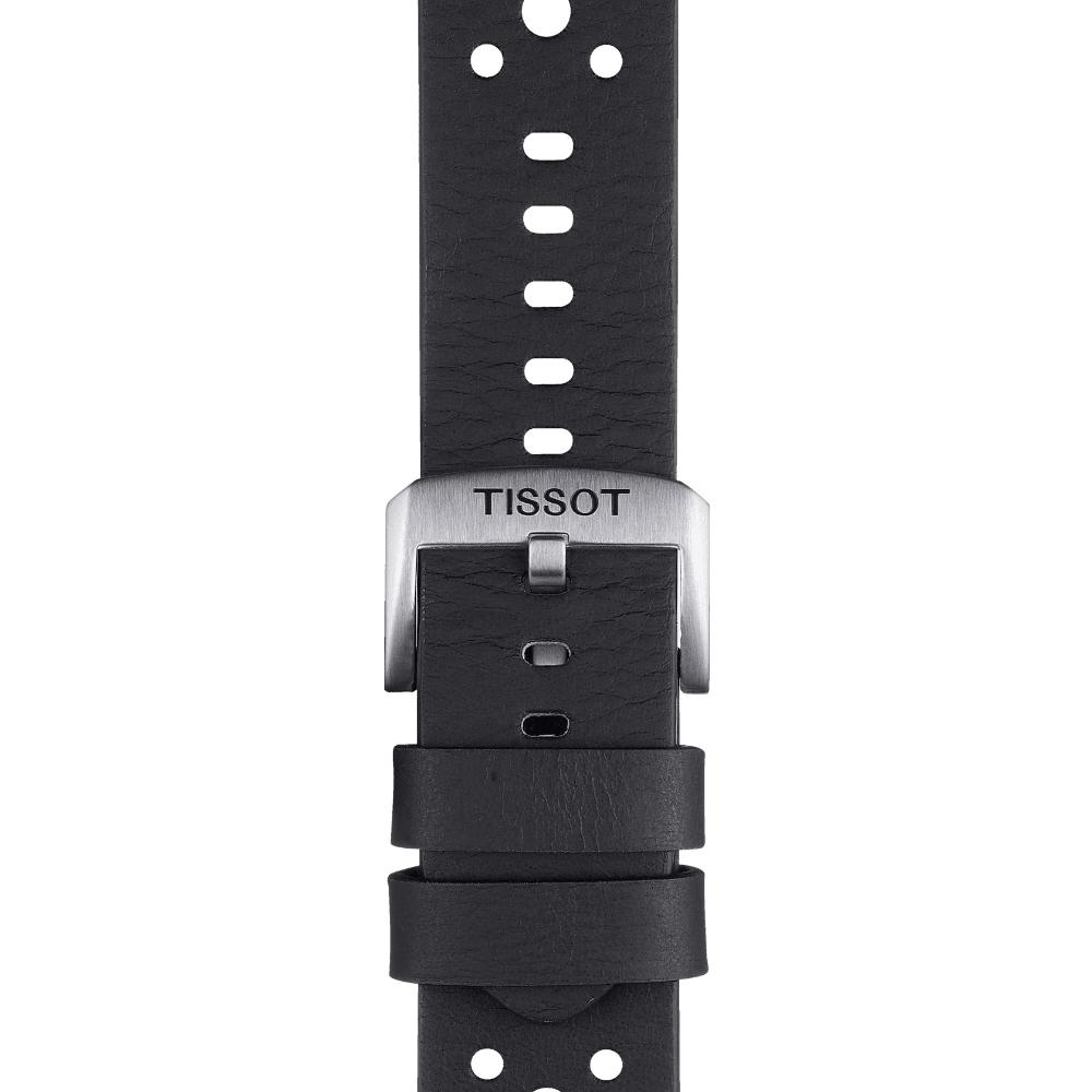 TISSOT Official 22mm Black Leather Strap Silver Hardware T852046810