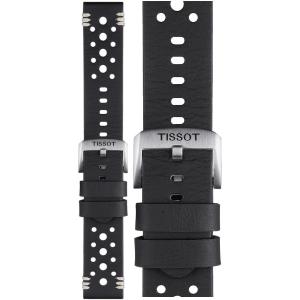 TISSOT Official 22mm Black Leather Strap Silver Hardware T852046810 - 11335