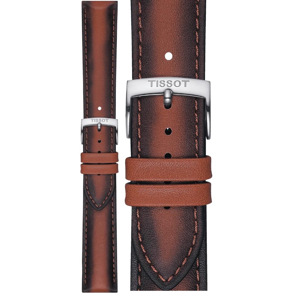 TISSOT Official 20-18mm Brown Leather Strap T852046842