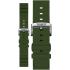 TISSOT Official 22mm Olive Green Silicone Strap Silver Hardware T852047177 - 0