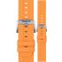 TISSOT Official 22mm Orange Silicone Strap Silver Hardware T852047918 - 0