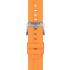 TISSOT Official 22mm Orange Silicone Strap Silver Hardware T852047918 - 1