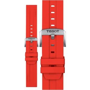 TISSOT Official 22mm Red Silicone Strap Silver Hardware T852047920 - 19964