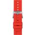 TISSOT Official 22mm Red Silicone Strap Silver Hardware T852047920 - 1