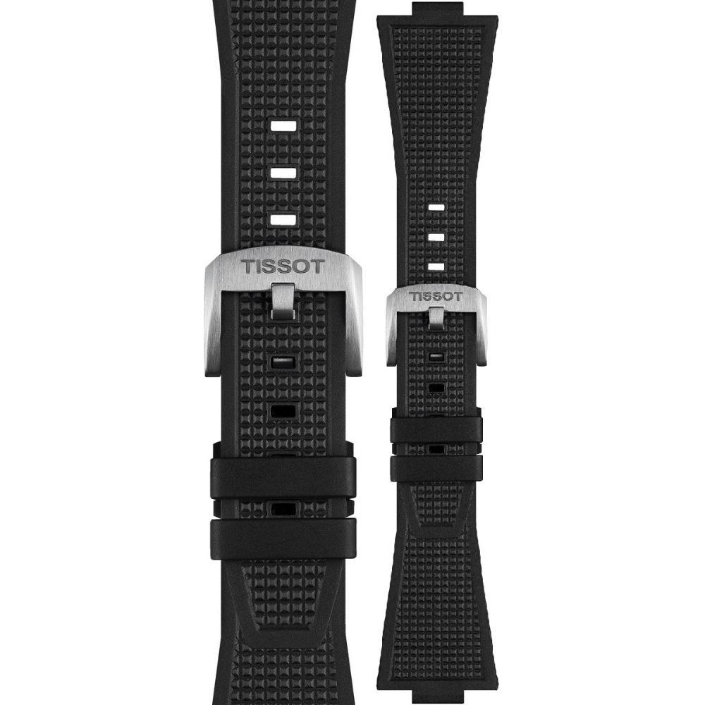 TISSOT Official PRX 40 Black Rubber Strap Silver Hardware T852048462