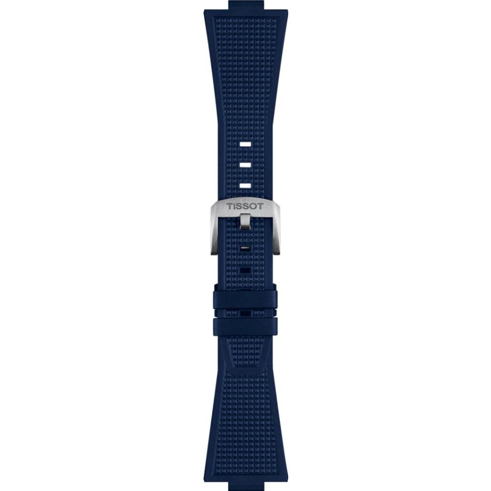 TISSOT Official PRX 40 Blue Rubber Strap Silver Hardware T852049050