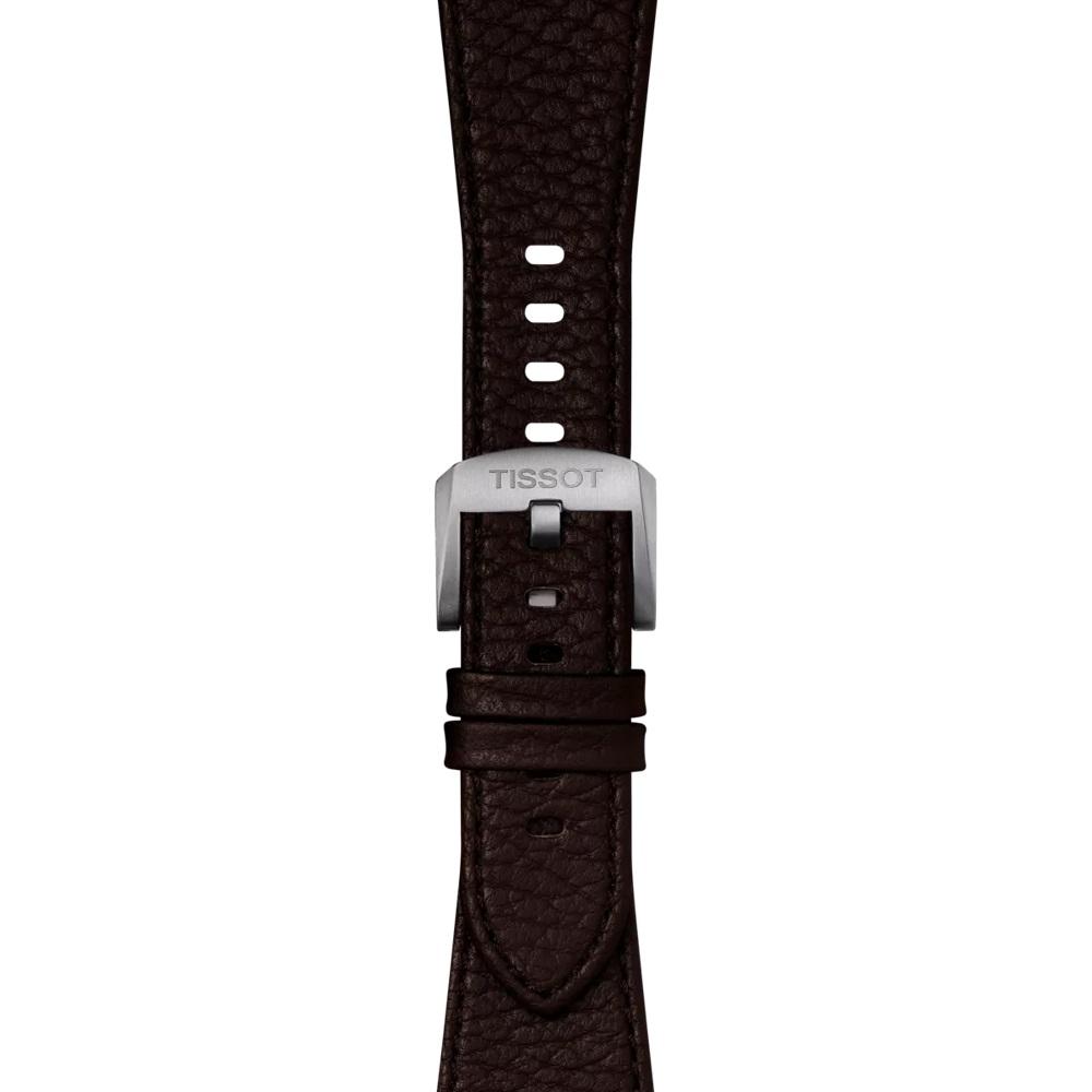 TISSOT Official PRX 40 Brown Leather Strap Silver Hardware T852049164