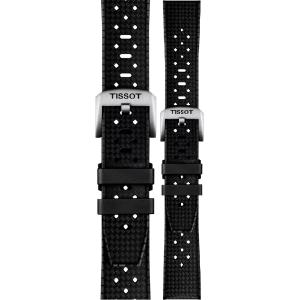 TISSOT Official 20-18mm Black Rubber Strap With Silver Hardware T852049628 - 51503