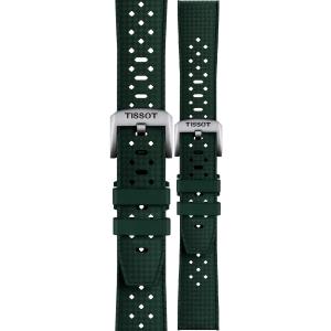 TISSOT Official 20-18mm Green Rubber Strap With Silver Hardware T852049961 - 51453