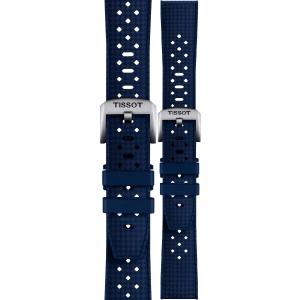 TISSOT Official 20-18mm Blue Rubber Strap With Silver Hardware T852049963 - 51457