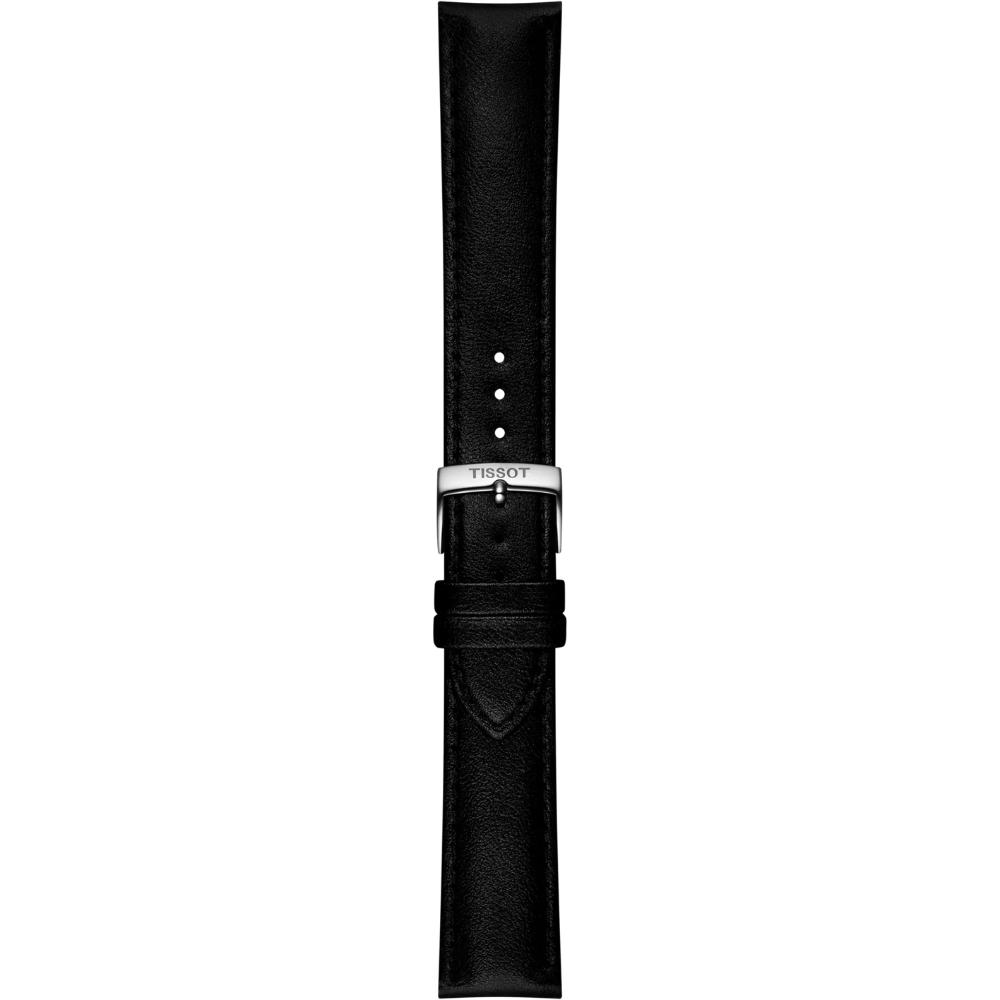 TISSOT Official 20-18mm Black Synthetic Vegan Strap Silver Hardware T852050321