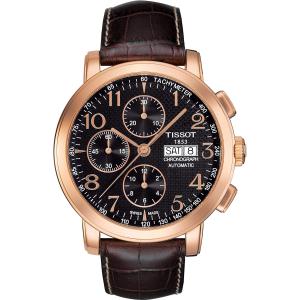 TISSOT Sculpture Chronograph Automatic 42.7mm Rose Gold K18 Brown Leather Strap T905.627.76.057.00 - 1528