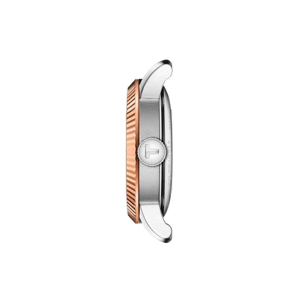 TISSOT Le Locle Automatic Lady's Silver Dial with Diamonds 29mm Rose Gold 18K Bezel Stainless Steel Bracelet T932.207.41.036.00