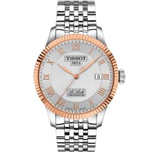 TISSOT Le Locle COSC Powermatic 80 Silver Dial 39.3mm Rose Gold 18K Bezel Stainless Steel Bracelet T932.408.41.033.00 - 54340