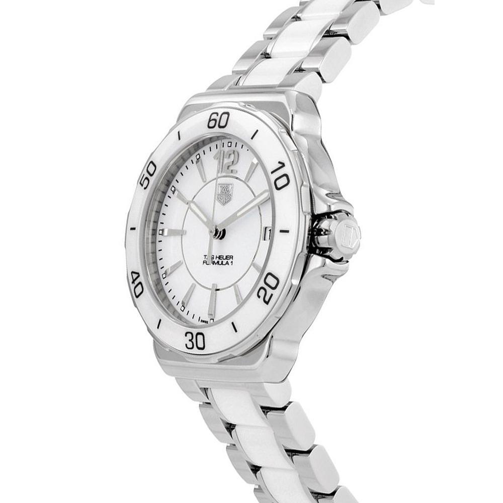 TAG HEUER Formula 1 Quartz White Dial 37mm White Ceramic & Silver Stainless Steel Bracelet WAH1211.BA0861