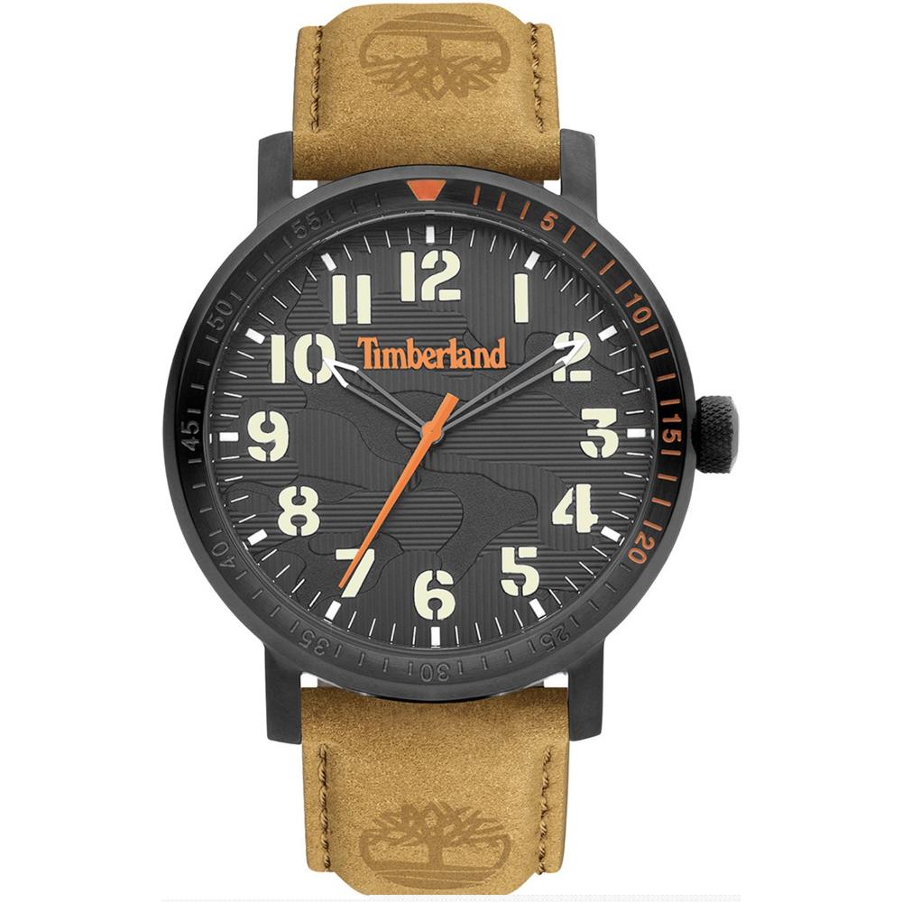 TIMBERLAND Topsmead Three Hands 44mm Black Stainless Steel Brown Strap TDWGA2101601