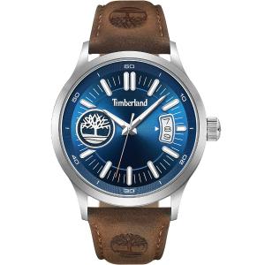 TIMBERLAND Trumbul Blue Dial 45mm Silver Stainless Steel Brown Leather Strap TDWGB0041005 - 53552