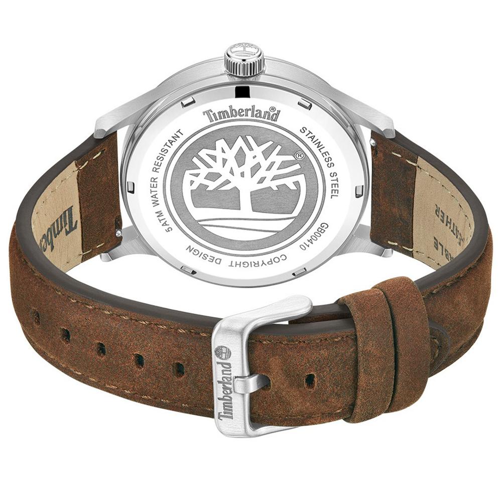 TIMBERLAND Trumbul Blue Dial 45mm Silver Stainless Steel Brown Leather Strap TDWGB0041005