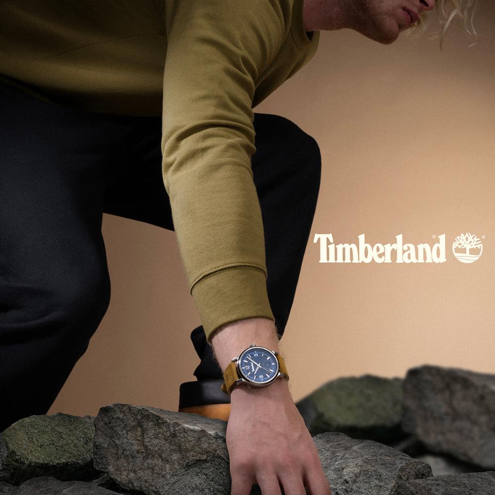 TIMBERLAND Driscoll Blue Dial 46mm Black Stainless Steel Brown Leather Strap TDWGB0055903 - 6