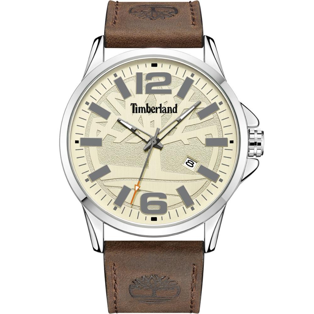 TIMBERLAND Bernardston 45.5mm Silver Stainless Steel Brown Leather Strap TDWGB2131802