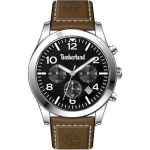 TIMBERLAND Killington Peak Chronograph Black Dial 43mm Silver Stainless Steel Brown Leather Strap TDWGC0068803 - 57824