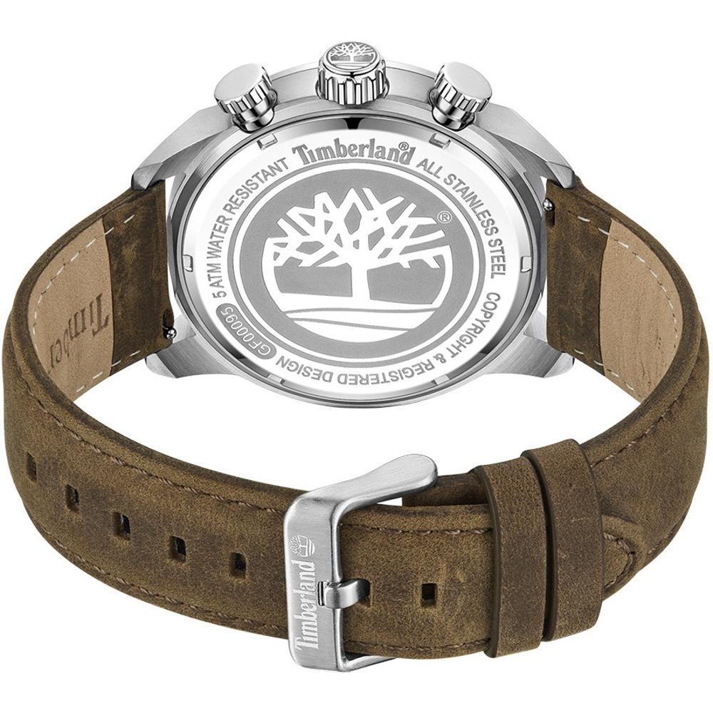 TIMBERLAND Henniker II Multifunction Blue Dial 46mm Silver Stainless Steel Brown Leather Strap TDWGF0009501
