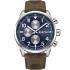 TIMBERLAND Henniker II Multifunction Blue Dial 46mm Silver Stainless Steel Brown Leather Strap TDWGF0009501 - 0