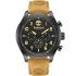 TIMBERLAND Ashmont Dual-Time Multifunction 46mm Black Stainless Steel Brown Leather Strap TDWGF0009701 - 0