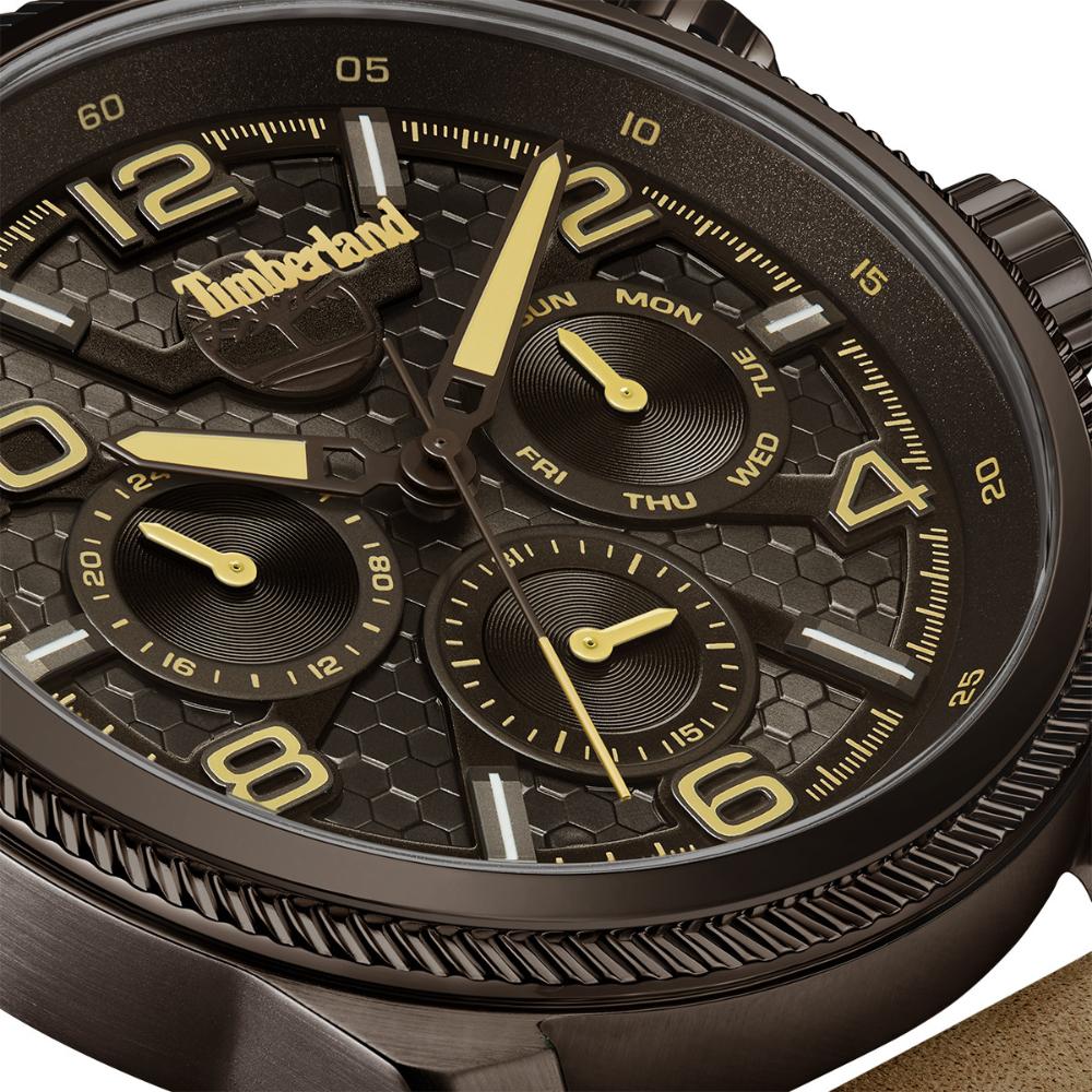 TIMBERLAND Henniker II Multifunction Brown Dial 46mm Brown Stainless Steel Brown Leather Strap TDWGF0028706