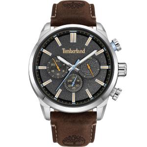 TIMBERLAND Henniker II Multifunction Grey Dial 46mm Silver Stainless Steel Brown Leather Strap TDWGF0028708 - 54108