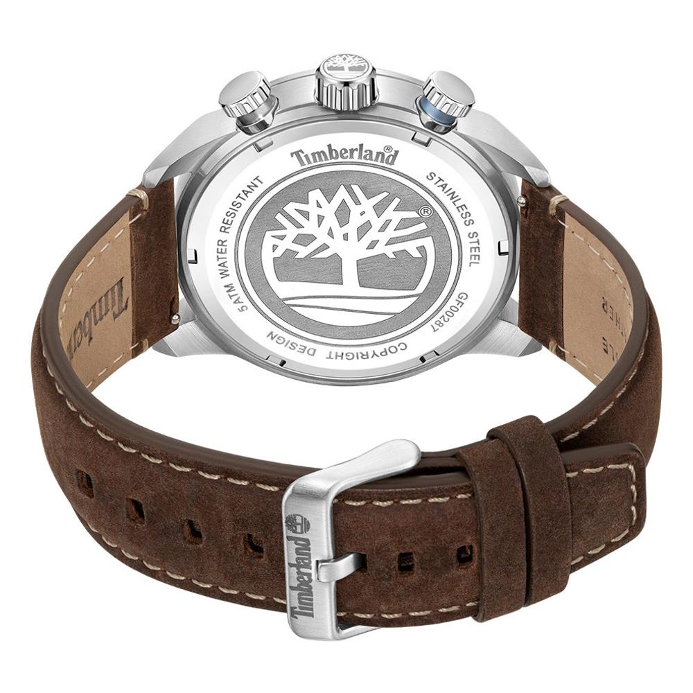 TIMBERLAND Henniker II Multifunction Grey Dial 46mm Silver Stainless Steel Brown Leather Strap TDWGF0028708