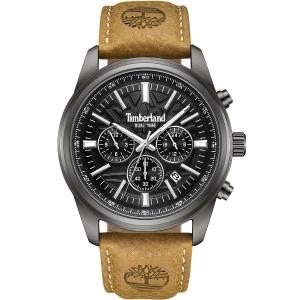 TIMBERLAND Northbridge Dual Time Black Dial 45mm Black Stainless Steel Brown Leather Strap TDWGF0041205 - 54055