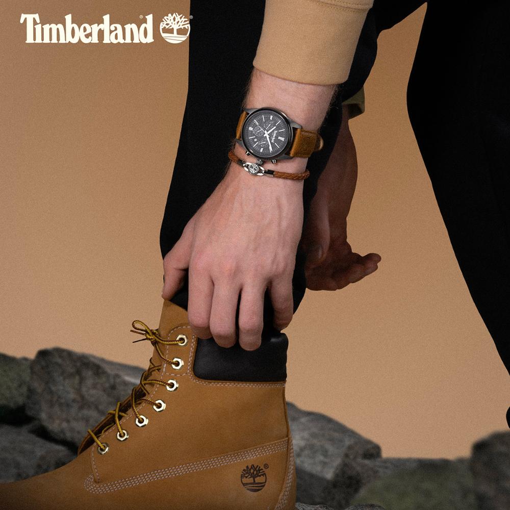 TIMBERLAND Northbridge Dual Time Black Dial 45mm Black Stainless Steel Brown Leather Strap TDWGF0041205 - 6