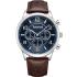 TIMBERLAND Managate Multifunction 44mm Silver Stainless Steel Brown Leather Strap TDWGF0042101 - 0