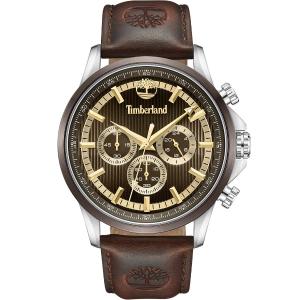 TIMBERLAND Bernardston Chronograph Brown Gold Dial 45mm Silver Stainless Steel Brown Leather Strap TDWGF0054601 - 54071