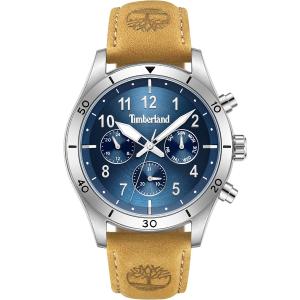 TIMBERLAND Ashmont Multifunction Blue Dial 44mm Silver Stainless Steel Brown Leather Strap TDWGF0054701 - 53533