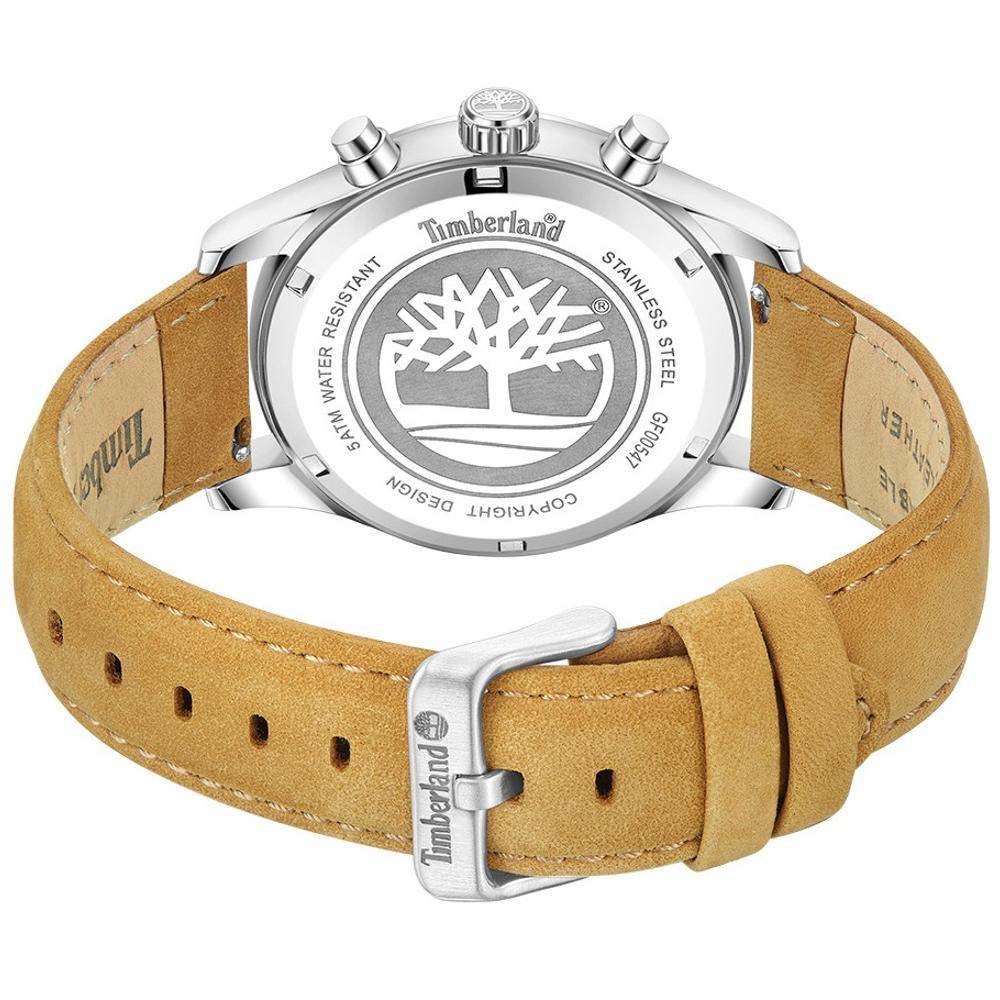 TIMBERLAND Ashmont Multifunction Blue Dial 44mm Silver Stainless Steel Brown Leather Strap TDWGF0054701